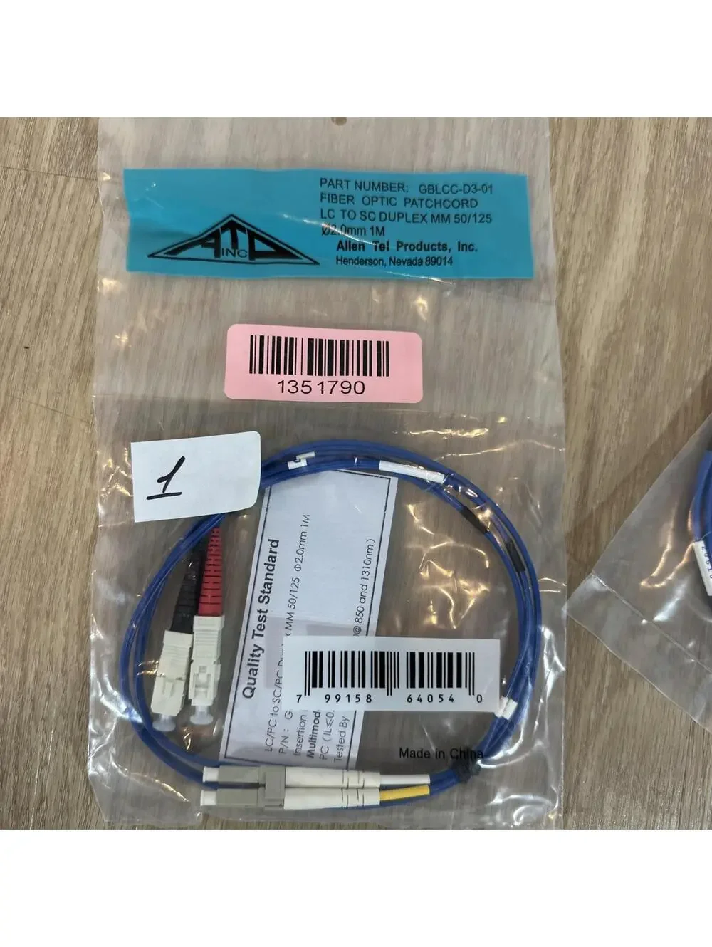Lot of 22 Allen Tel GBLC2-D3-01 Duplex MM 50/125 Fiber Optic Patchcord Cable!